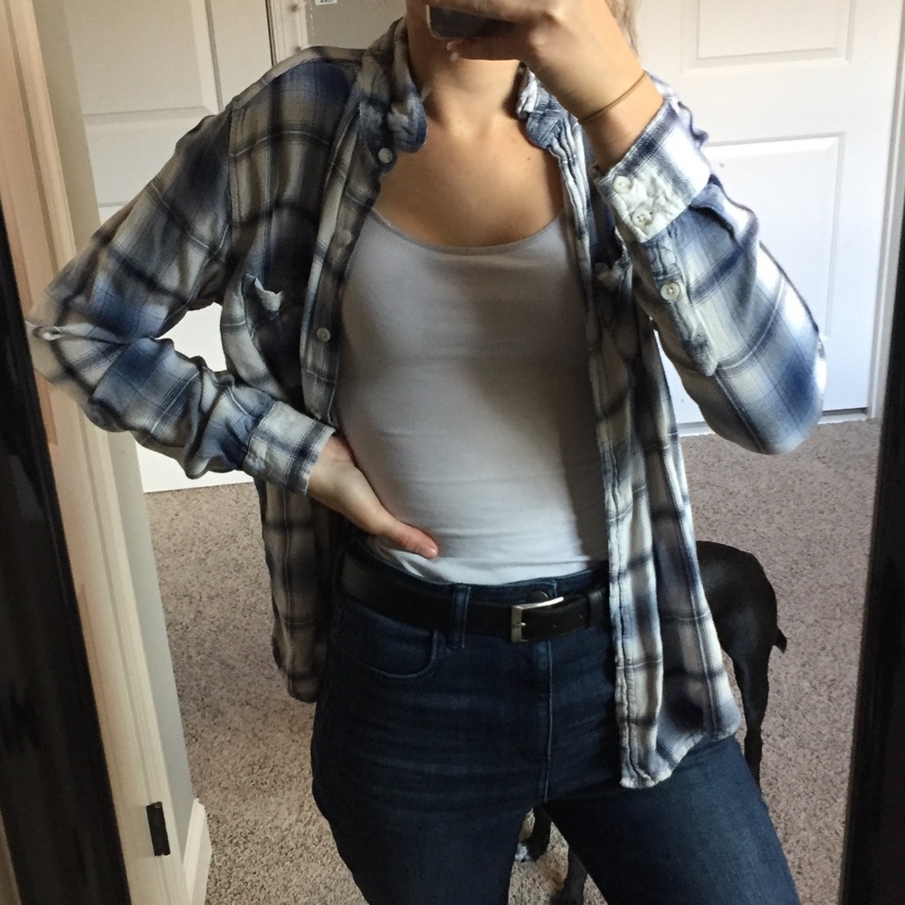 super soft blue and white flannel!